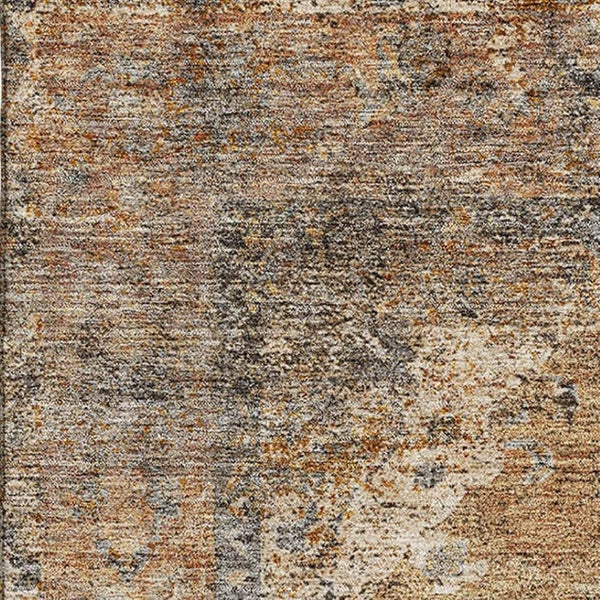 HomeRoots 8' Copper Medallion Washable Round Rug – UV Protected, Stain Resistant, Perfect for High-Traffic Homes 714826