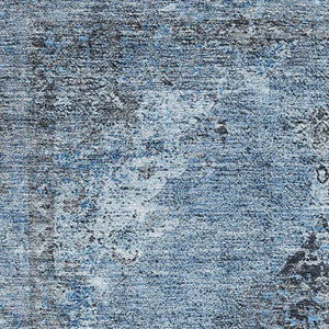 HomeRoots 5' X 8' Denim Blue Medallion Area Rug - Machine Washable, Stain-Resistant, UV Protected for Homes 714831