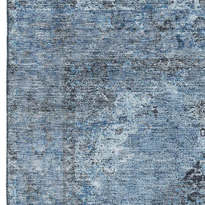 HomeRoots 5' X 8' Denim Blue Medallion Area Rug - Machine Washable, Stain-Resistant, UV Protected for Homes 714831