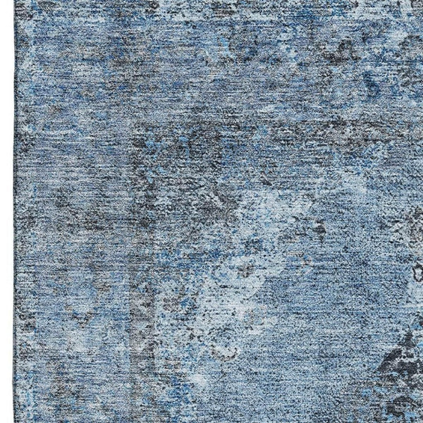 HomeRoots 5' X 8' Denim Blue Medallion Area Rug - Machine Washable, Stain-Resistant, UV Protected for Homes 714831