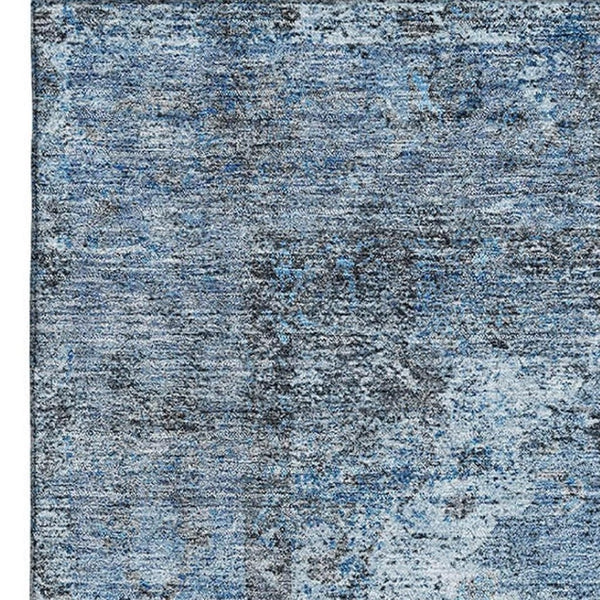 HomeRoots 9' X 12' Denim Blue and Gray Medallion Area Rug - Washable, Stain Resistant, UV Protected, Durable! 714834