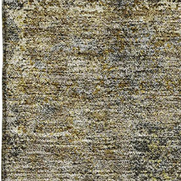HomeRoots 9' X 12' Khaki & Beige Medallion Area Rug - Washable, Stain Resistant, UV Protected for Daily Use 714840