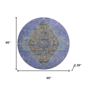 HomeRoots 8' X 10' Vibrant Purple and Teal Medallion Washable Area Rug with UV Protection for Busy Homes 714857