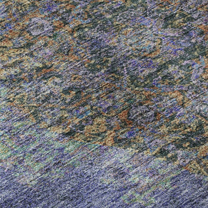 HomeRoots 9' X 12' Vibrant Purple and Teal Medallion Area Rug - Washable, UV Protected, Family-Friendly Design 714858