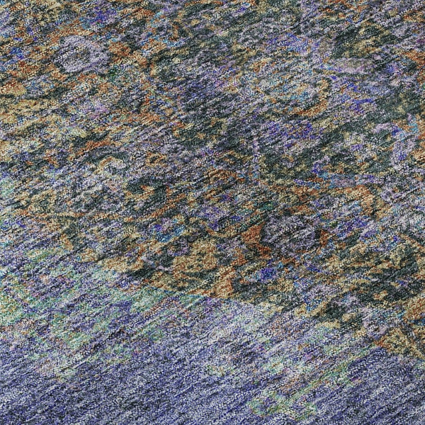HomeRoots 9' X 12' Vibrant Purple and Teal Medallion Area Rug - Washable, UV Protected, Family-Friendly Design 714858