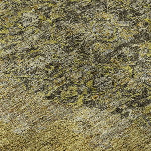 HomeRoots 8' X 10' Wheat and Gray Medallion Area Rug - Washable, Stain Resistant & UV Protected for Homes 714863