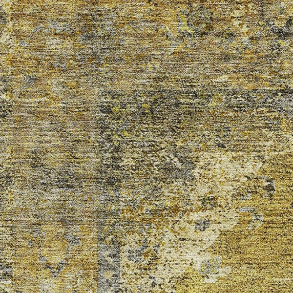 HomeRoots 10' X 14' Wheat and Gray Medallion Area Rug - Washable, UV-Protected, Stain-Resistant for Homes 714865