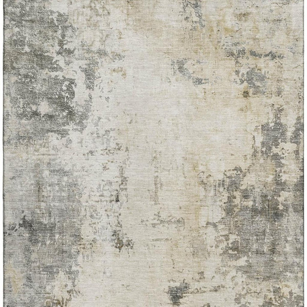 HomeRoots 9' X 12' Contemporary Abstract Washable Area Rug with UV Protection for High-Traffic Spaces 714876