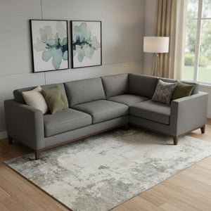 HomeRoots 9' X 12' Contemporary Abstract Washable Area Rug with UV Protection for High-Traffic Spaces 714876