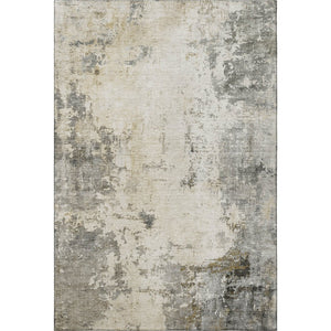 HomeRoots 10' X 14' Modern Pewter and Ivory Abstract Washable Area Rug - Durable, UV Protected, Family-Friendly! 714877