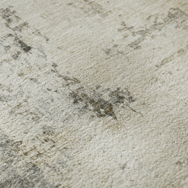 HomeRoots 10' X 14' Modern Pewter and Ivory Abstract Washable Area Rug - Durable, UV Protected, Family-Friendly! 714877