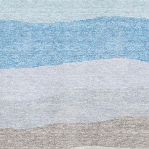HomeRoots 10' Green and Blue Striped Area Rug - Washable, UV Protected, and Perfect for High-Traffic Spaces! 714883