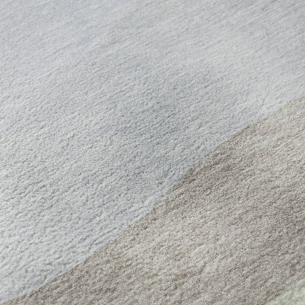 HomeRoots 10' Green and Blue Striped Area Rug - Washable, UV Protected, and Perfect for High-Traffic Spaces! 714883