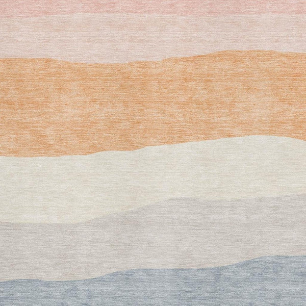 HomeRoots 10' X 14' Orange And Ivory Striped Area Rug – Durable, Washable, UV-Protected for Stylish Spaces! 714889