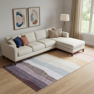 HomeRoots 10' X 14' Orange And Ivory Striped Area Rug – Durable, Washable, UV-Protected for Stylish Spaces! 714889