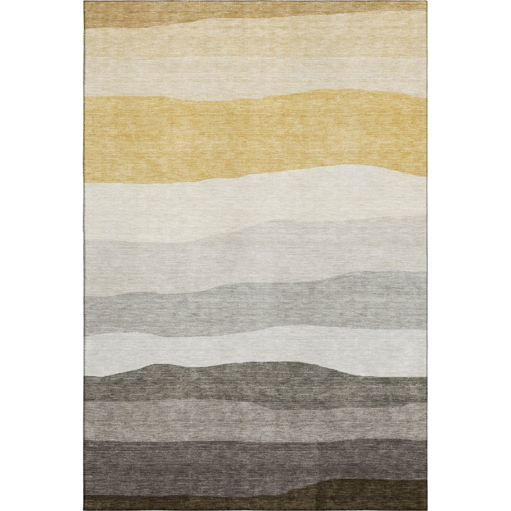 HomeRoots 5' X 8' Striped Pewter and Ivory Area Rug with UV Protection – Easy-Care, Stylish, and Durable Design 714891
