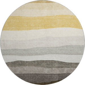 HomeRoots 8' X 10' Stylish Pewter & Ivory Striped Area Rug - Durable, Washable, UV Protected for Every Space! 714893
