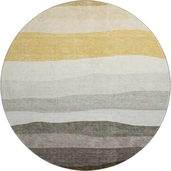 HomeRoots 8' X 10' Stylish Pewter & Ivory Striped Area Rug - Durable, Washable, UV Protected for Every Space! 714893