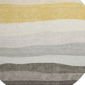 HomeRoots 8' X 10' Stylish Pewter & Ivory Striped Area Rug - Durable, Washable, UV Protected for Every Space! 714893