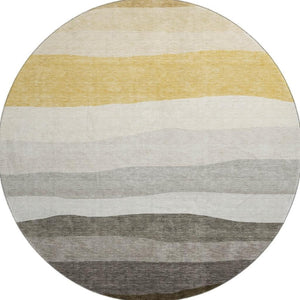 HomeRoots 8' X 10' Stylish Pewter & Ivory Striped Area Rug - Durable, Washable, UV Protected for Every Space! 714893