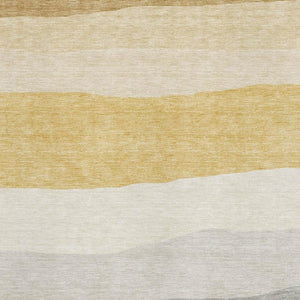 HomeRoots 9' X 12' Durable Pewter & Ivory Striped Area Rug - Washable, UV-Protected & Pet-Friendly Design 714894