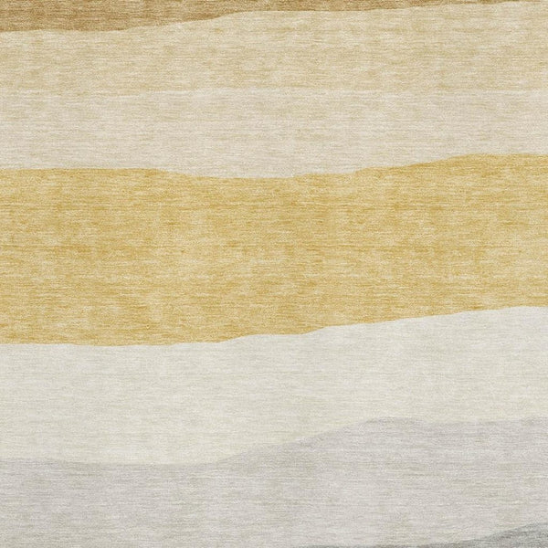HomeRoots 9' X 12' Durable Pewter & Ivory Striped Area Rug - Washable, UV-Protected & Pet-Friendly Design 714894