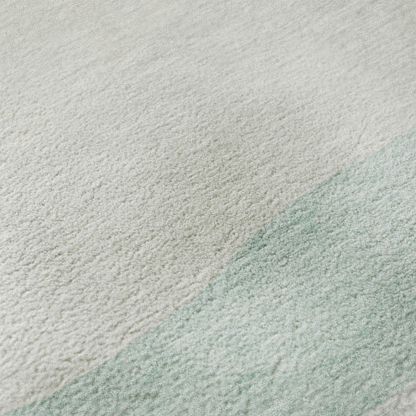 HomeRoots 9' X 12' Teal And Green Striped Washable Area Rug – UV Protected, Stain Resistant, Ideal for Homes 714900