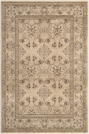 Unique Loom La Jolla Botanica Machine Made Floral Rug Ivory, Beige/Ivory/Light Brown 6' 1" x 9' 0"