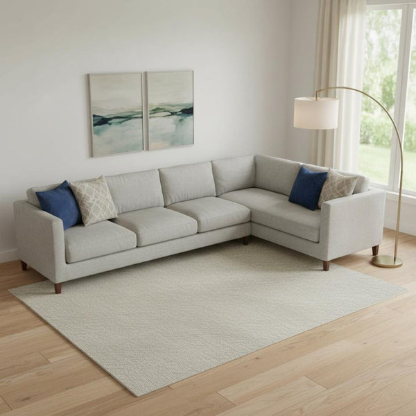 HomeRoots 9' X 12' Wheat And Ivory Striped Area Rug – Washable, Stain-Resistant, UV Protected for Family Living 714906