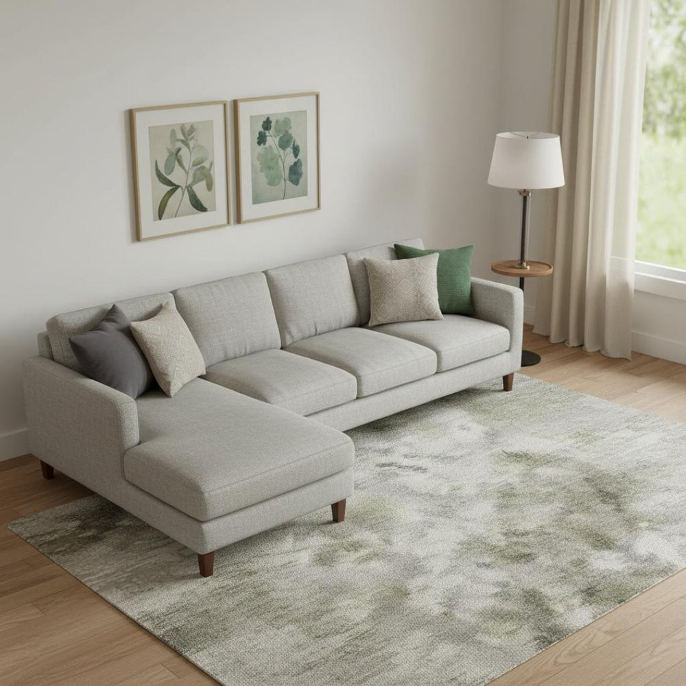 HomeRoots 10' X 14' Wheat and Ivory Striped Area Rug - UV Protected, Machine Washable, Ideal for Living Spaces 714907