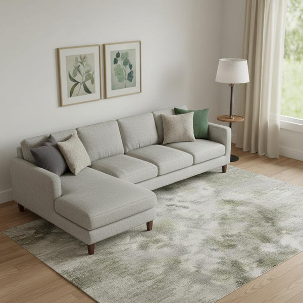 HomeRoots 10' X 14' Wheat and Ivory Striped Area Rug - UV Protected, Machine Washable, Ideal for Living Spaces 714907