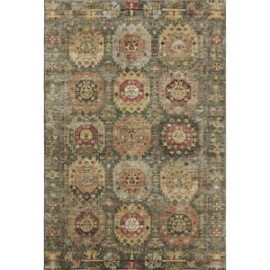 HomeRoots 5' X 8' Sage Medallion Area Rug - Washable, UV Protected, Elegant Design for Active Households 714909