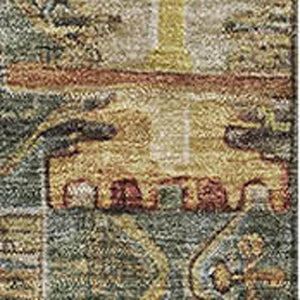 HomeRoots 10' X 14' Sage Medallion Area Rug - Washable, UV Protection & Stain-Resistant for Busy Homes! 714913