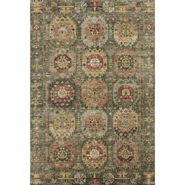 HomeRoots 10' X 14' Sage Medallion Area Rug - Washable, UV Protection & Stain-Resistant for Busy Homes! 714913