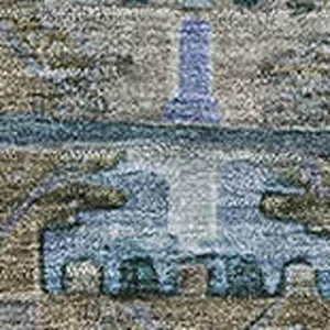 HomeRoots 5' X 8' Brown and Blue Medallion Area Rug - Washable, UV-Protected, Stain-Resistant, Non-Slip! 714915