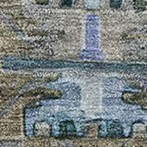 HomeRoots 8' Brown and Blue Medallion Rug - Washable, Stain Resistant, UV Protected for Busy Homes & Pets 714916