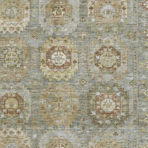 HomeRoots 5' X 8' Sage Beige Medallion Washable Area Rug - Stain Resistant, UV Protected, Pet-Friendly Design 714939