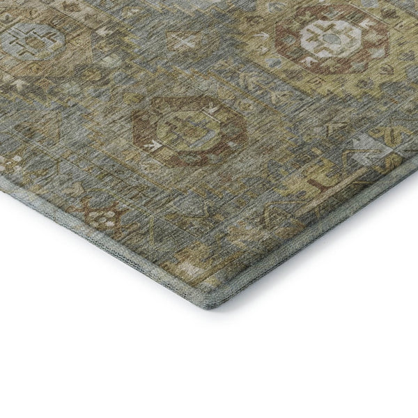 HomeRoots 8' X 10' Sage And Beige Medallion Area Rug - Durable, Stain-Resistant, UV Protected & Machine Washable! 714941