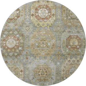 HomeRoots 8' X 10' Sage And Beige Medallion Area Rug - Durable, Stain-Resistant, UV Protected & Machine Washable! 714941