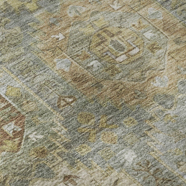 HomeRoots 8' X 10' Sage And Beige Medallion Area Rug - Durable, Stain-Resistant, UV Protected & Machine Washable! 714941
