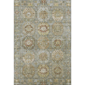 HomeRoots 9' X 12' Sage and Beige Medallion Area Rug - Washable, UV Protected, Soft, Durable for Homes with Pets 714942