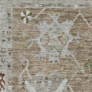 HomeRoots 5' X 8' Brown and Gray Oriental Area Rug - Washable with UV Protection for Busy Homes and Kids 714951