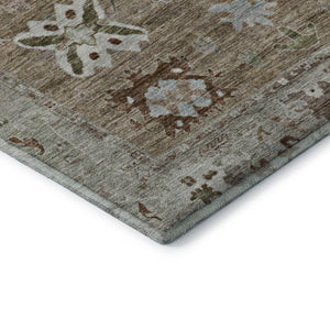 HomeRoots 5' X 8' Brown and Gray Oriental Area Rug - Washable with UV Protection for Busy Homes and Kids 714951