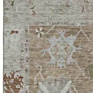 HomeRoots 5' X 8' Brown and Gray Oriental Area Rug - Washable with UV Protection for Busy Homes and Kids 714951