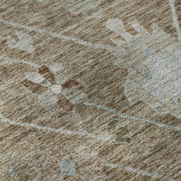 HomeRoots 5' X 8' Brown and Gray Oriental Area Rug - Washable with UV Protection for Busy Homes and Kids 714951
