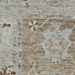 HomeRoots 10' X 14' Brown and Gray Washable Oriental Area Rug with UV Protection for High-Traffic Spaces 714955