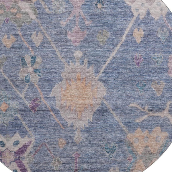 HomeRoots 8' X 10' Washable Blue & Purple Oriental Area Rug with UV Protection, Stain Resistance & Non-Slip Backing 714959