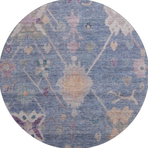 HomeRoots 8' X 10' Washable Blue & Purple Oriental Area Rug with UV Protection, Stain Resistance & Non-Slip Backing 714959