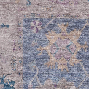 HomeRoots 10' Blue & Purple Oriental Area Rug - Washable, UV Protected, Stain Resistant for Busy Homes 714961