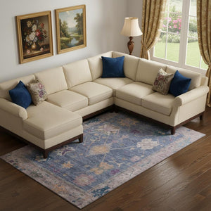 HomeRoots 10' Blue & Purple Oriental Area Rug - Washable, UV Protected, Stain Resistant for Busy Homes 714961